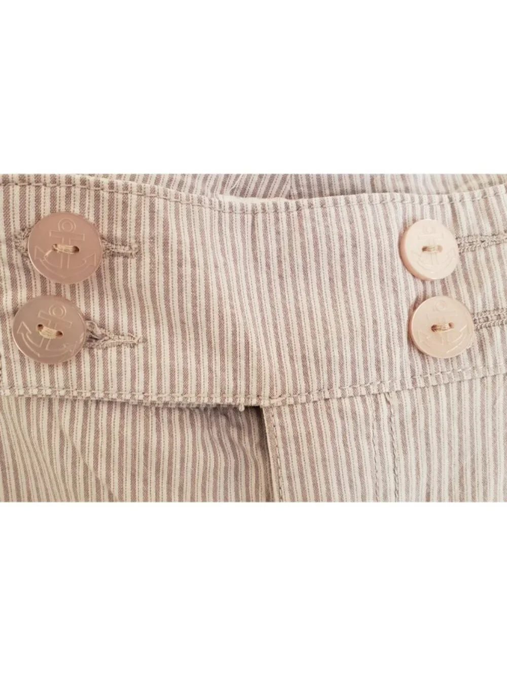 LEE ONE TRUE FIT BEIGE STRIPED BELOW WAIST PANTS JEANS SZ 14 MEDIUM - Picture 3 of 8